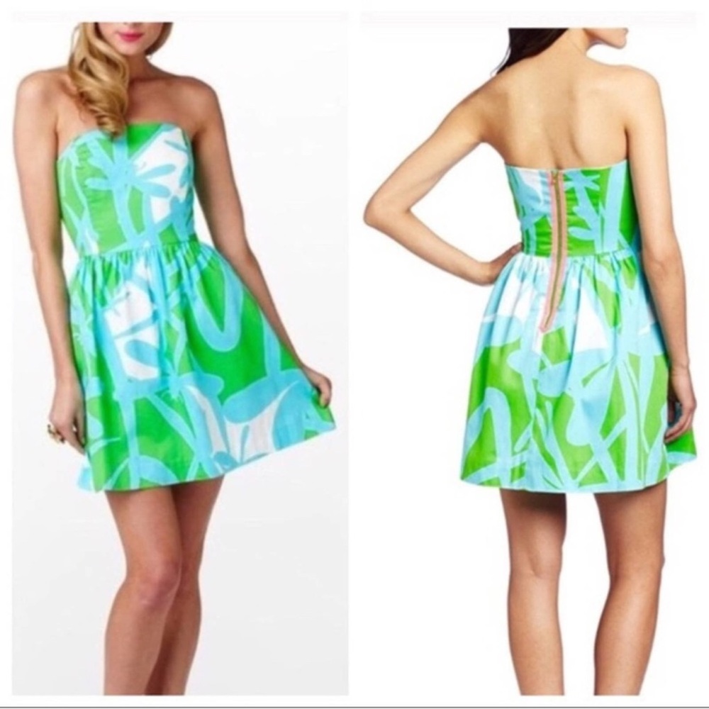 Lilly Pulitzer 🌴”Lottie “All Lit Up” Green Bean Dragonfly Dress Sz 0 *EUC
